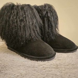 Bear paw boo boots black women size 10